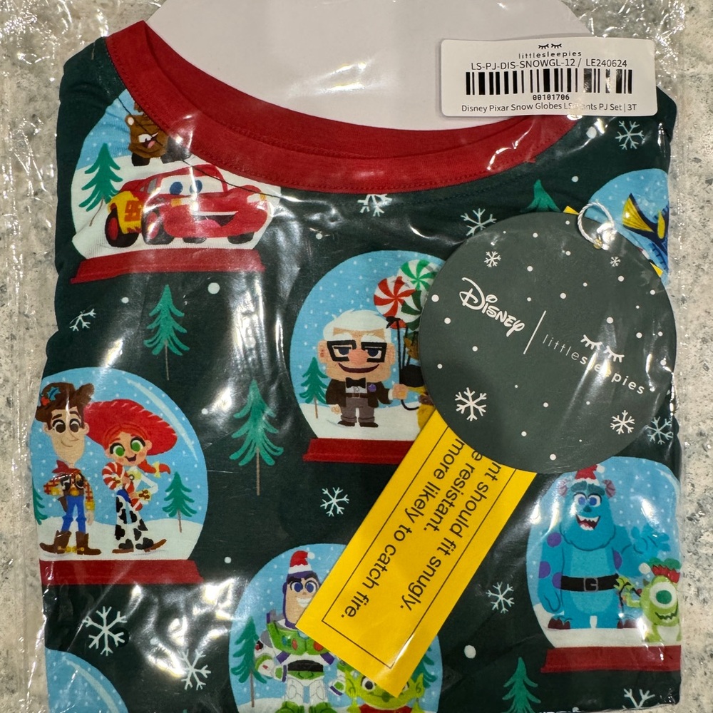 Little Sleepies Disney Pixar Globe Christmas Pajamas